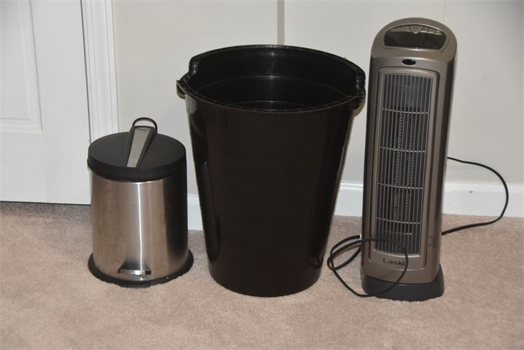 Electric Fan Basket and Trashcan