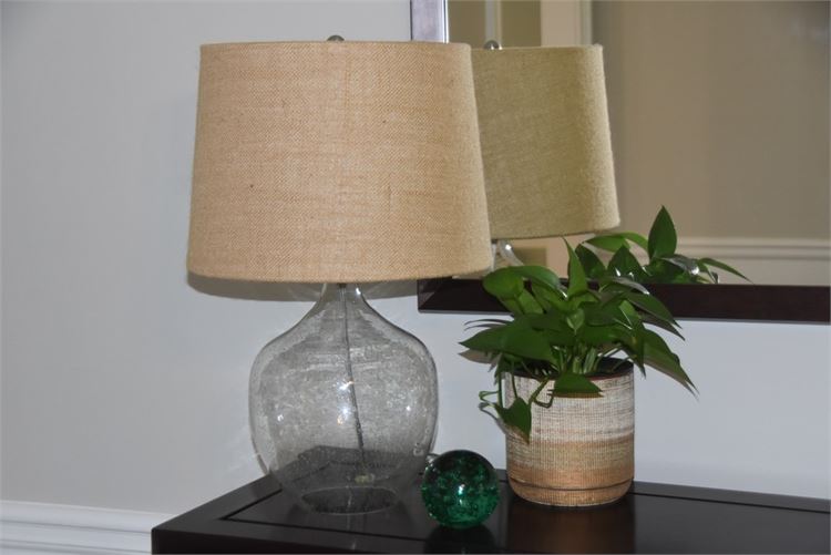 Table Lamp Decorative Sphere and Plant
