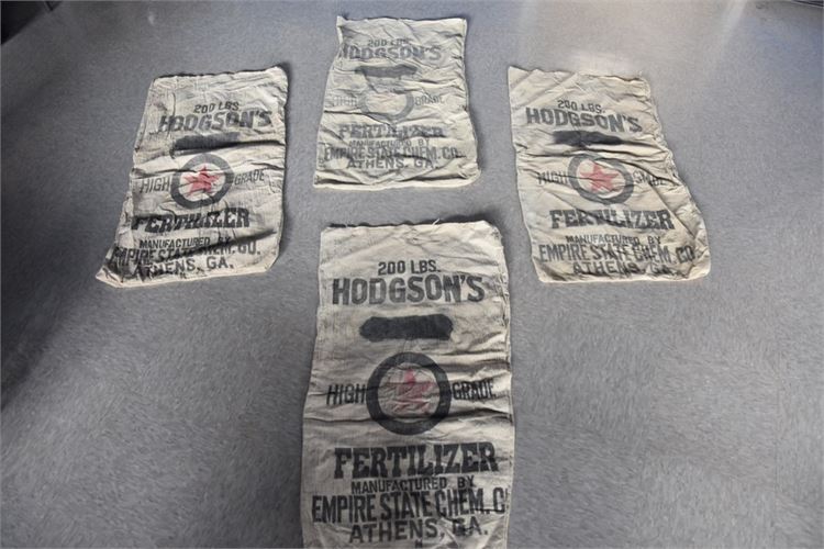 Four (4) Vintage Hodgson's Fertilizer Bags