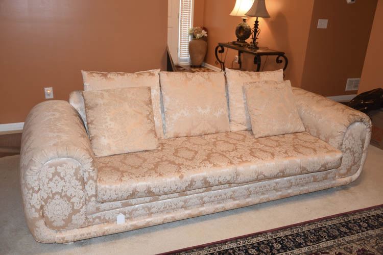 Large White Upholstered Sofa