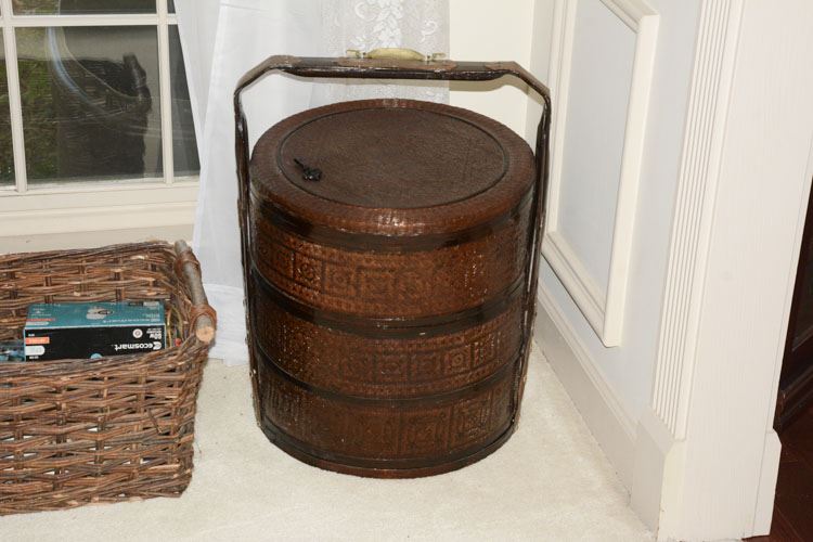 Antique Large Three Tiered - Wicker Chinese Wedding Basket