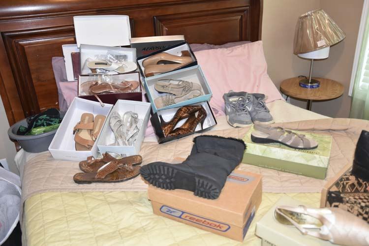 Assortment Of Shoes and Clothes For Men And Women. All Bedding Included.