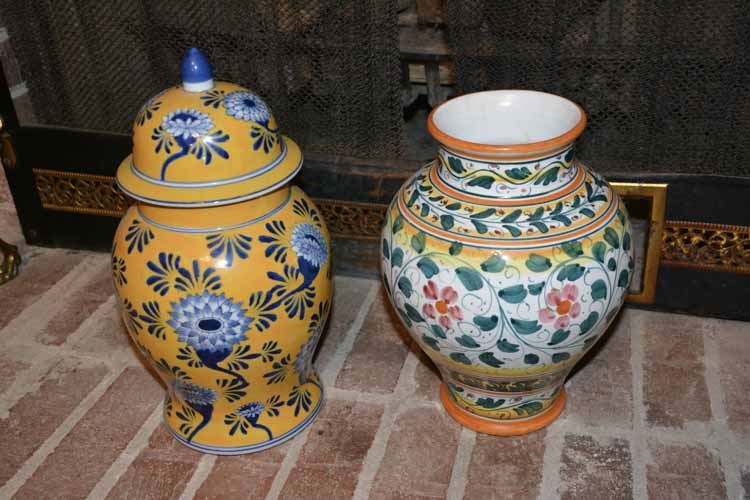 Two (2) Ceramic Vases one Lidded