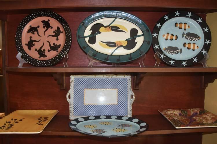 Group of Pottery Decorative Serving Dishes